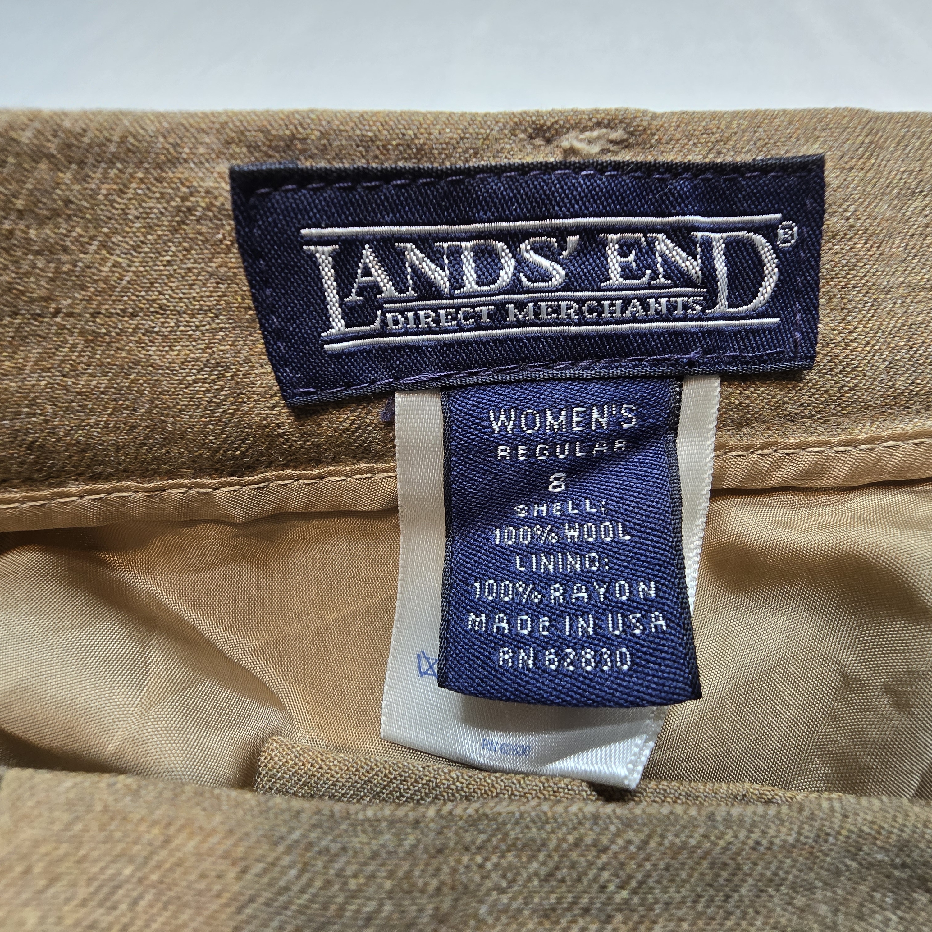 Vintage Lands End Direct Merchant Wool Pants Size 8 Classic Preppy Academia